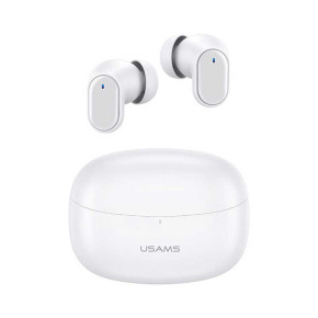 Стерео Bluetooth безжични слушалки със зареждащ кейс USAMS - BH11 TWS Earbuds бял